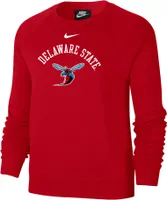 Nike Women's Delaware State Hornets Red Varsity Arch Logo Crew Neck Sweatshirt