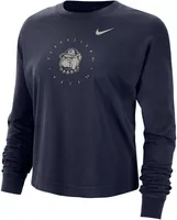 Nike Women's Georgetown Hoyas Blue Boxy Cropped Long Sleeve T-Shirt