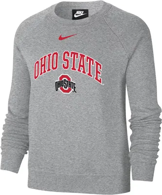 Nike Women's Ohio State Buckeyes Gray Varsity Crew Neck Sweatshirt