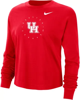 Nike Women's Houston Cougars Red Boxy Cropped Long Sleeve T-Shirt