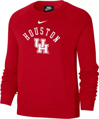 Nike Women's Houston Cougars Red Varsity Arch Logo Crew Neck Sweatshirt