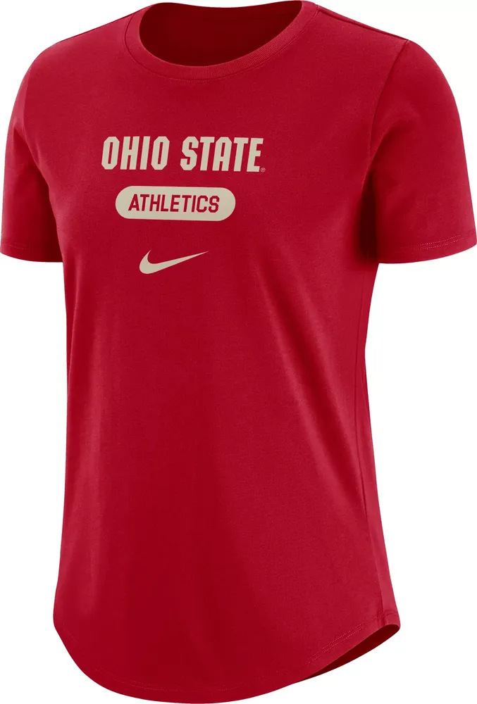 Nike Women's Ohio State Buckeyes Scarlet University Athletics Pill Swoosh T-Shirt