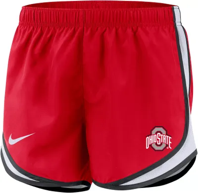 Nike Women's Ohio State Buckeyes Scarlet Dri-FIT Tempo Running Shorts