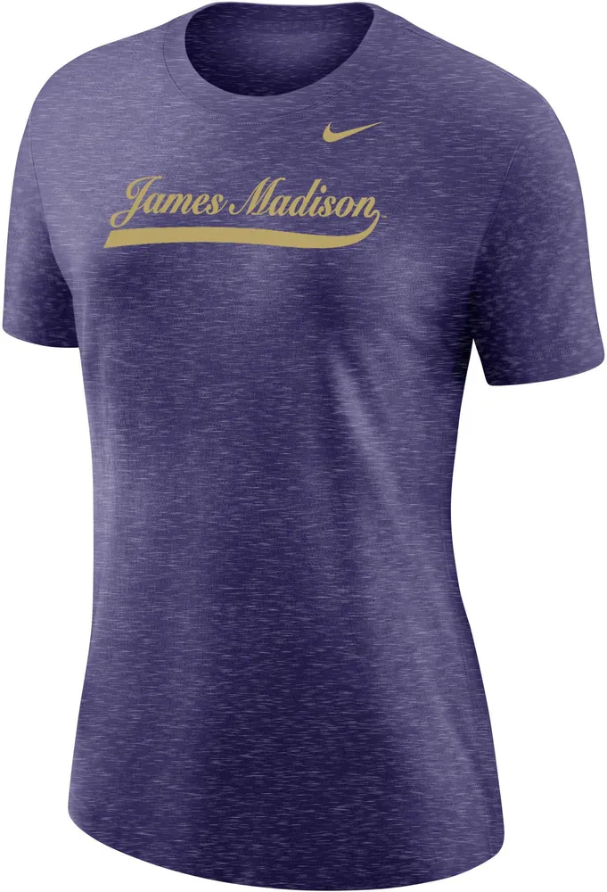 Nike Women's James Madison Dukes Purple Varsity Script T-Shirt