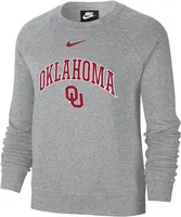 Nike Women's Oklahoma Sooners Grey Varsity Crew Neck Sweatshirt