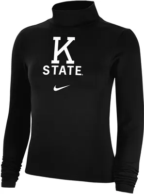 Nike Men's Kansas State Wildcats Black Essential Mock Neck Long Sleeve Shirt