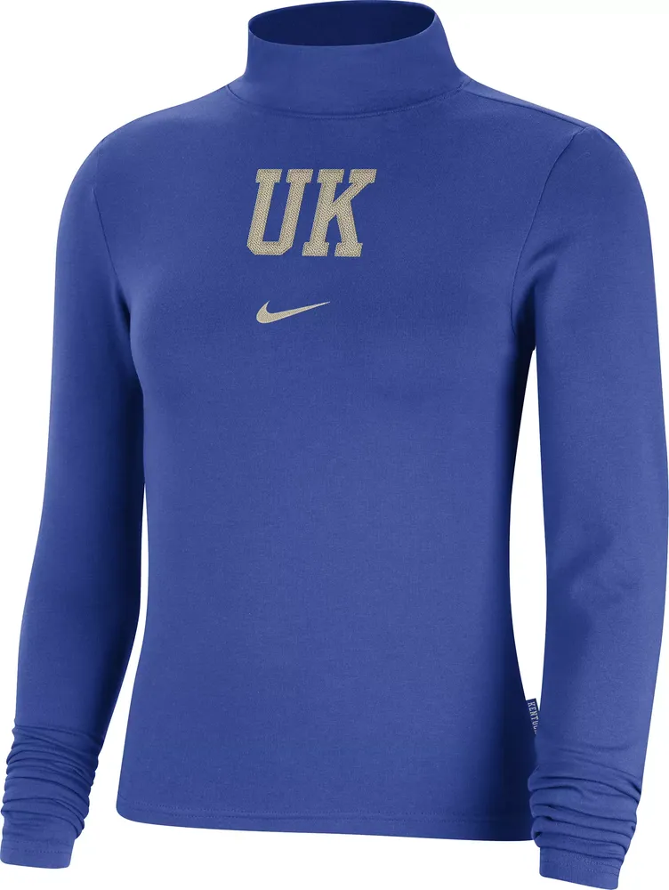 Nike Women's Kentucky Wildcats Blue Essential Mock Neck Long Sleeve Shirt