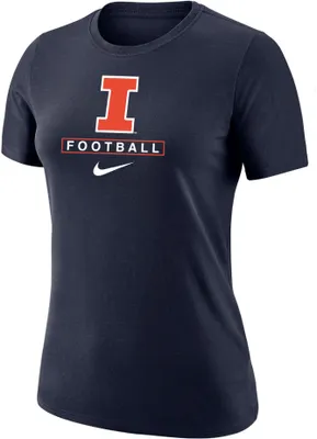 Nike Women's Illinois Fighting Illini Blue Football Core Cotton T-Shirt