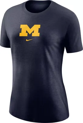 Nike Women's Michigan Wolverines Blue Cotton Logo T-Shirt