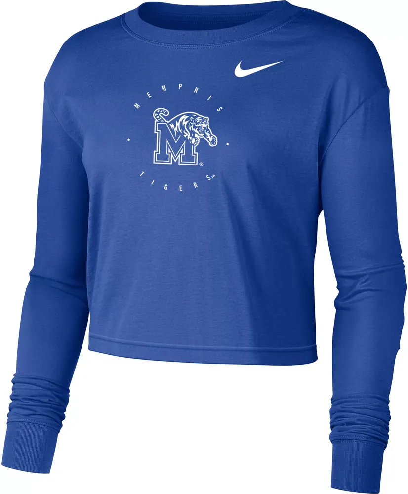 Nike Women's Memphis Tigers Blue Boxy Cropped Long Sleeve T-Shirt