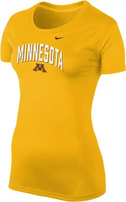 Nike Women's Minnesota Golden Gophers Gold Logo Dri-FIT Legend T-Shirt