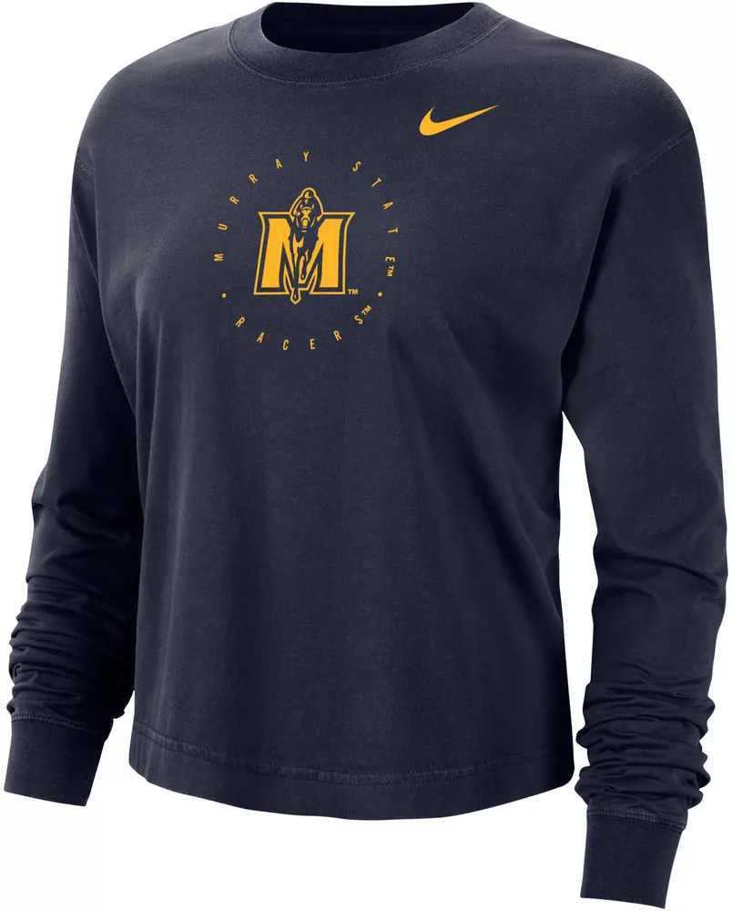 Nike Women's Murray State Racers Navy Blue Boxy Cropped Long Sleeve T-Shirt