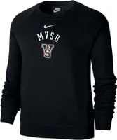 Nike Women's Mississippi Valley State Delta Devils Black Varsity Arch Logo Crew Neck Sweatshirt