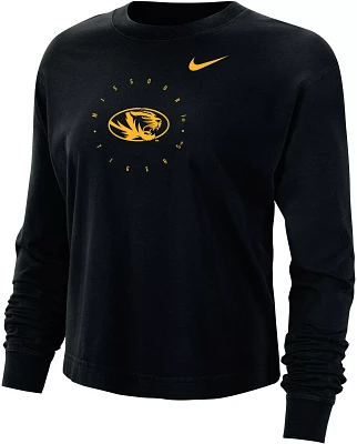 Nike Women's Missouri Tigers Black Boxy Cropped Long Sleeve T-Shirt