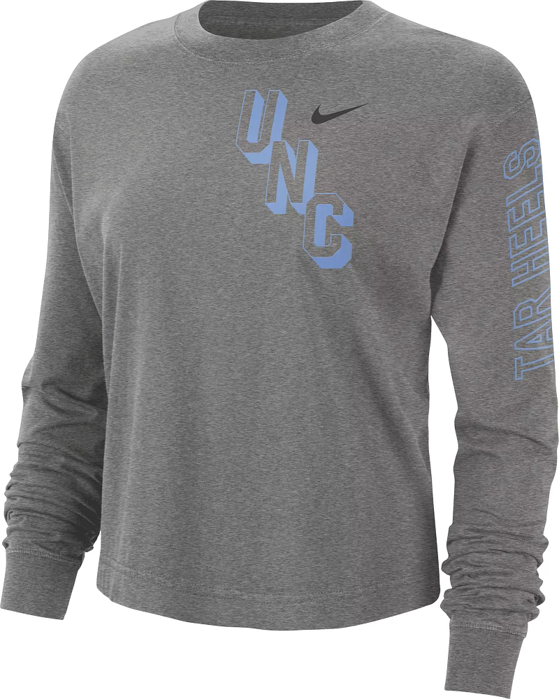 Nike Women's North Carolina Tar Heels Grey Heritage Boxy Long Sleeve T-Shirt