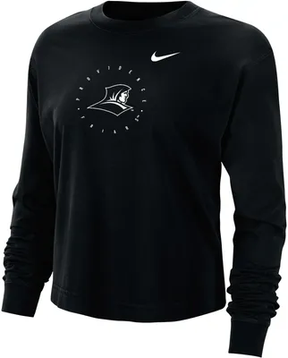 Nike Men's Providence Friars Black Boxy Long Sleeve Cropped T-Shirt