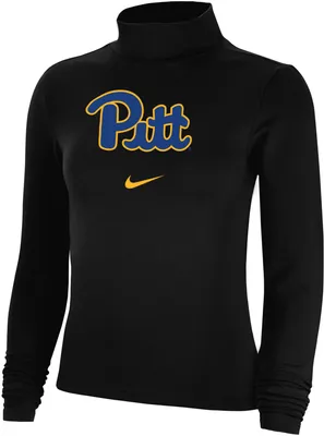 Nike Men's Pitt Panthers Black Essential Mock Neck Long Sleeve Shirt