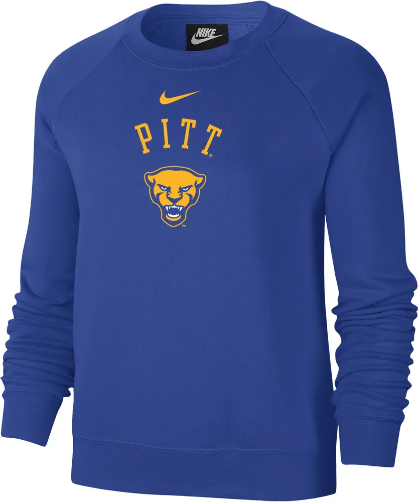 Nike Women's Pitt Panthers Blue Varsity Arch Logo Crew Neck Sweatshirt