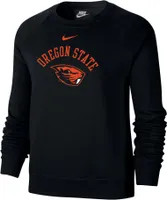 Nike Women's Oregon State Beavers Black Varsity Arch Logo Crew Neck Sweatshirt