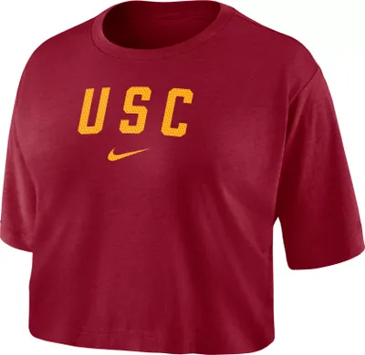 Nike Women's USC Trojans Cardinal Dri-FIT Logo Cropped T-Shirt