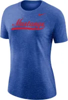 Nike Women's Southern Methodist Mustangs Blue Varsity Script T-Shirt