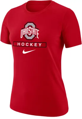 Nike Women's Ohio State Buckeyes Scarlet Hockey Core Cotton T-Shirt