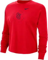 Nike Women's St. John's Red Storm Boxy Cropped Long Sleeve T-Shirt