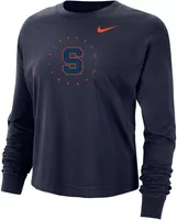 Nike Women's Syracuse Orange Blue Boxy Cropped Long Sleeve T-Shirt