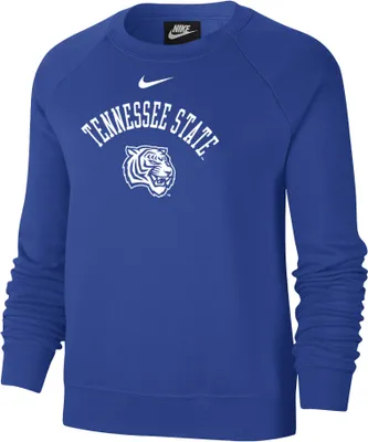 Nike Women's Tennessee State Tigers Royal Blue Varsity Arch Logo Crew Neck Sweatshirt