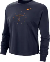 Nike Women's UTEP Miners Navy Boxy Cropped Long Sleeve T-Shirt