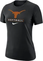 Nike Women's Texas Longhorns Black Softball Core Cotton T-Shirt