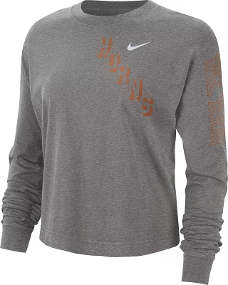 Nike Women's Texas Longhorns Grey Heritage Boxy Long Sleeve T-Shirt