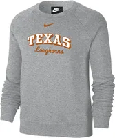 Nike Women's Texas Longhorns Grey Varsity Crew Neck Sweatshirt
