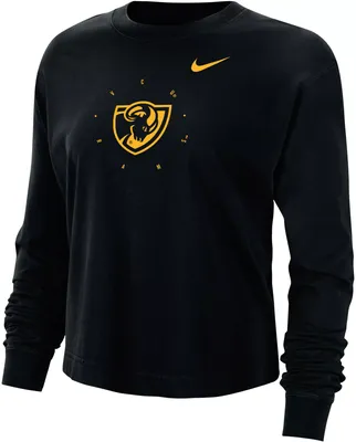 Nike Women's VCU Rams Black Boxy Cropped Long Sleeve T-Shirt