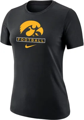 Nike Women's Iowa Hawkeyes Black Football Core Cotton T-Shirt