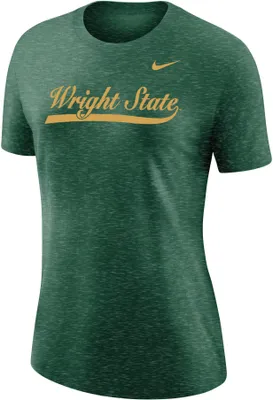 Nike Women's Wright State Raiders Green Varsity Script T-Shirt