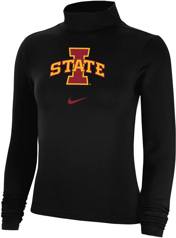 Nike Men's Iowa State Cyclones Black Essential Mock Neck Long Sleeve Shirt