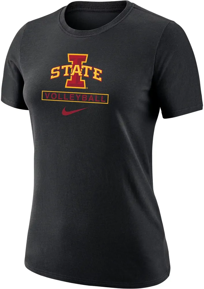 Nike Women's Iowa State Cyclones Black Volleyball Core Cotton T-Shirt