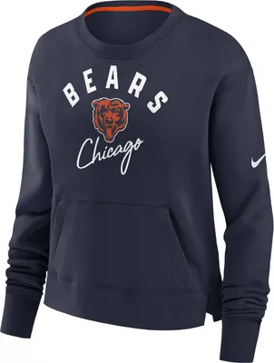 Nike Women's Chicago Bears Arch Team High Hip Navy Cropped Crew