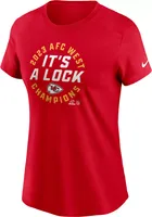 Nike Women's Kansas City Chiefs 2023 AFC West Division Champions Locker Room T-Shirt