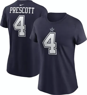 Nike Women's Dallas Cowboys Dak Prescott #4 Navy T-Shirt