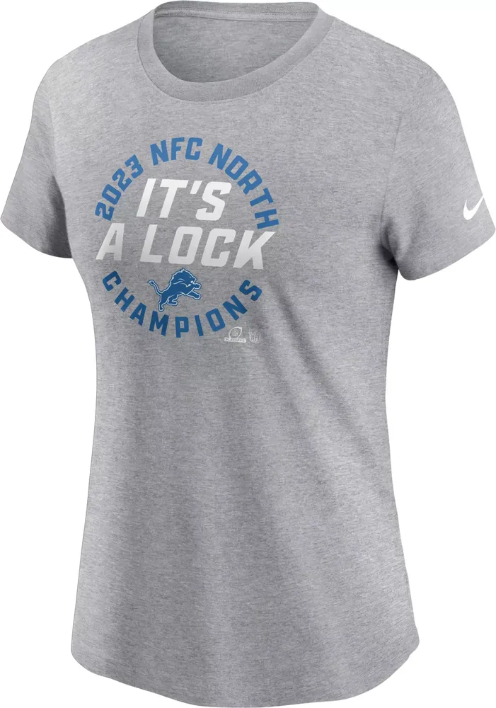 Nike Women's Detroit Lions 2023 NFC North Division Champions Locker Room T-Shirt