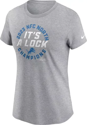 Nike Women's Detroit Lions 2023 NFC North Division Champions Locker Room T-Shirt