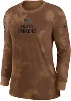 Nike Women's Green Bay Packers 2023 Salute to Service Brown Long Sleeve T-Shirt