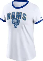 Nike Women's Los Angeles Rams Rewind Team Stacked White T-Shirt