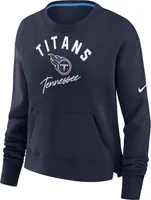 Nike Women's Tennessee Titans Arch Team High Hip Navy Cropped Crew