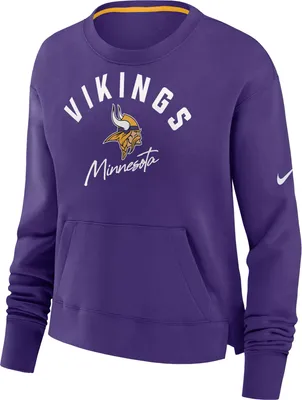 Nike Women's Minnesota Vikings Arch Team High Hip Purple Cropped Crew