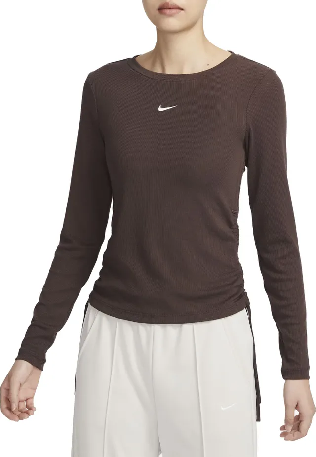 Nike Women's Sportswear Essentials Ribbed Mock-Neck Short-Sleeve Shirt