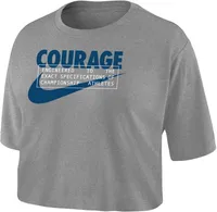 Nike Women's North Carolina Courage 2023 Wordmark Grey Crop Top