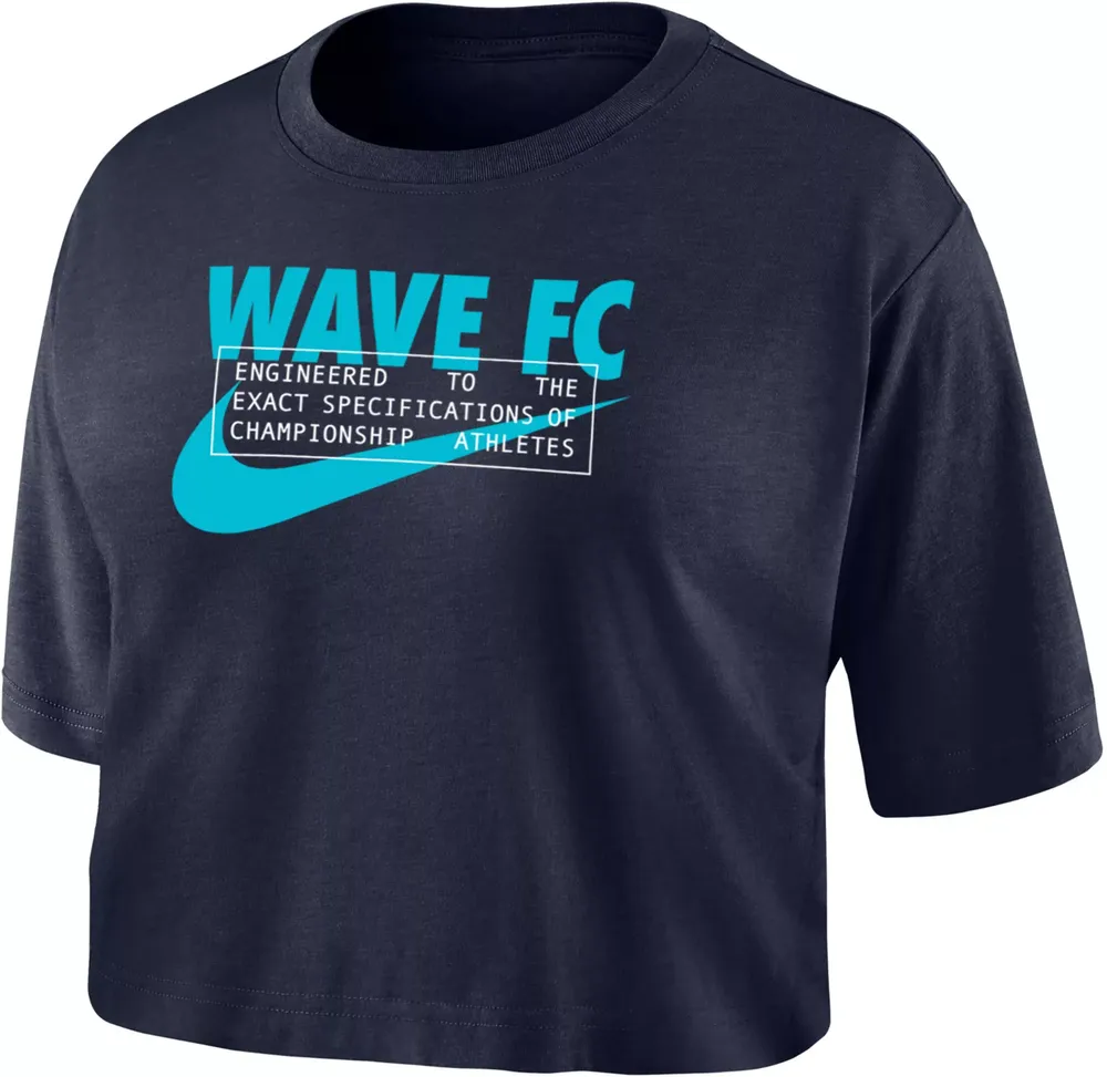 Nike Women's San Diego Wave 2023 Wordmark Navy Crop Top